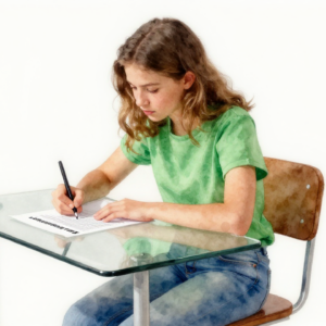 Student taking a test